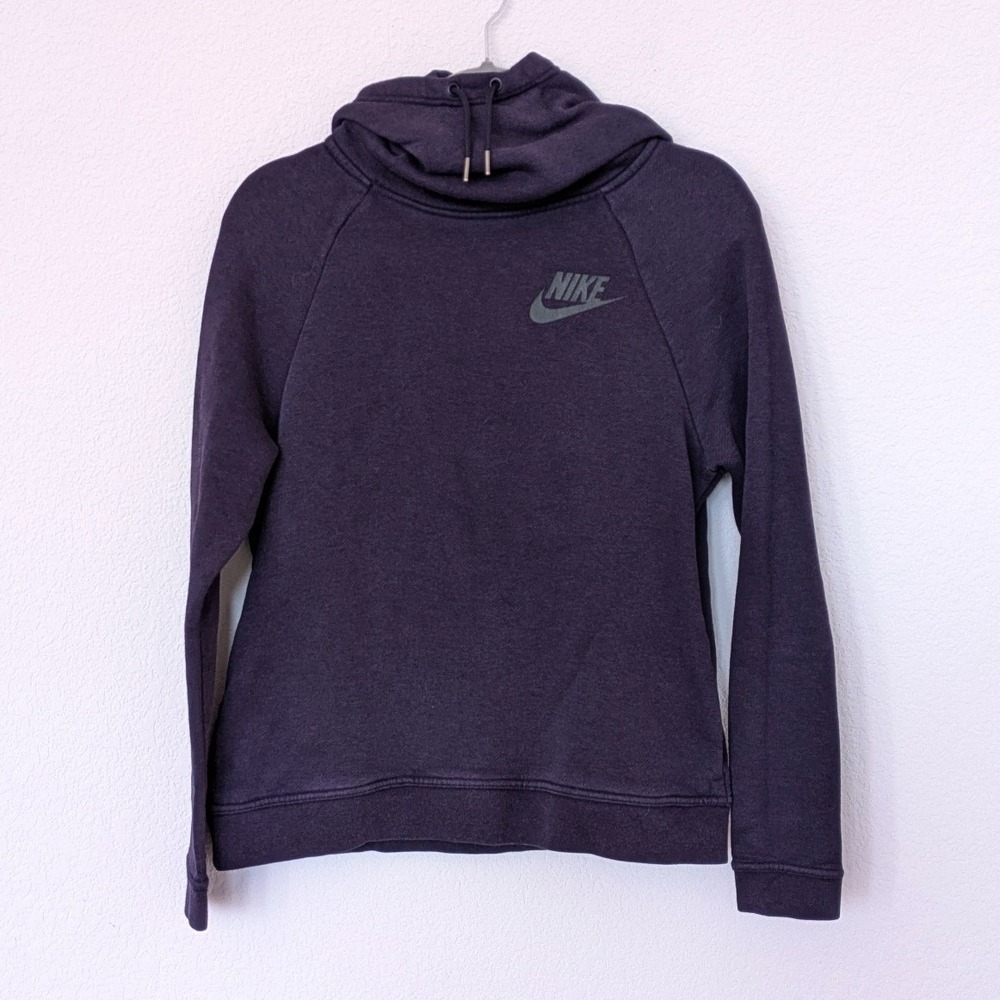 Nike Sportswear Funnel Neck Hoodie Women S Purple Pullover 926997-524 Raglan